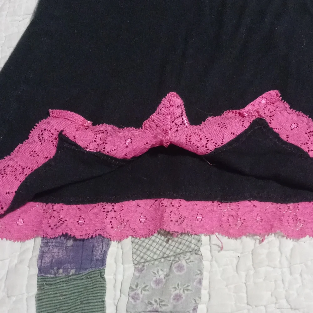 Bnwot!! Baby phat spaghetti strap tank top sz medium in black and pink pink lace - Picture 5 of 12